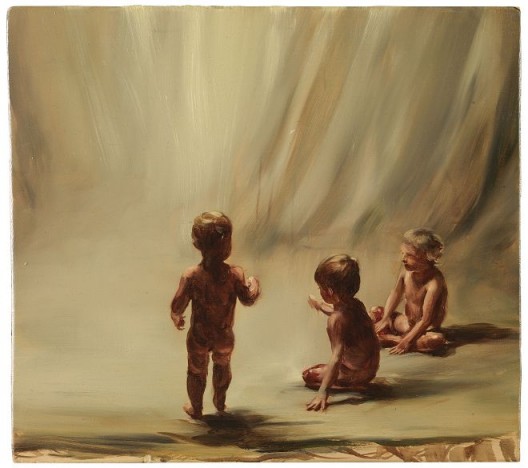 Michaël Borremans, Fire from the Sun, 2017 © Michaël Borremans. Courtesy 米凯尔·博伊曼斯,《太阳的火焰》,2017,板面油画,20x22.5 厘米 ©米凯尔·博伊曼斯