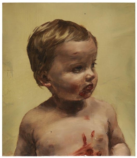 Michaël Borremans, Fire from the Sun, 2017 © Michaël Borremans. Courtesy 米凯尔·博伊曼斯,《太阳的火焰》,2017,板面油画,20x22.5 厘米 ©米凯尔·博伊曼斯