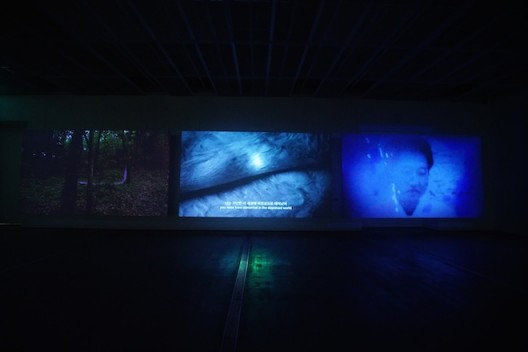 Song Sanghee, Come Back Alive Baby, 2017, 3 Channel video installation, 16’(installation view)