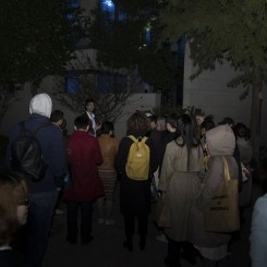 Performance view, Stefan and Sergei Tcherepnin, "Ten Tones: Inside and Outside the Major-Minor," 2017, Ming Contemporary Art Museum, Shanghai. PHOTO: Tang Chao 
表演现场，斯蒂芬·齐尓品和谢尔盖·齐尓品，“十音：在大调小调的内外”，2017，明当代美术馆。摄影：Tang Chao