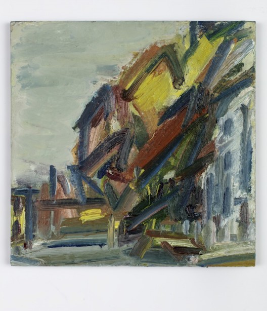 Albert Street IV, 2017, oil on board, 38.1 x 38.1 cm.; 15 x 15 in. Copyright Frank Auerbach, Courtesy Marlborough Fine Art