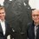 Axel and Boris Vervoordt in front of a work by Gutai artist, Kazuo Shiraga, at frieze London 2018 (photo Chris Moore)
2018年在弗里兹伦敦，站在具态派艺术家白发一雄作品前的阿塞尔和鲍里斯·维伍德（摄影：墨虎恺）