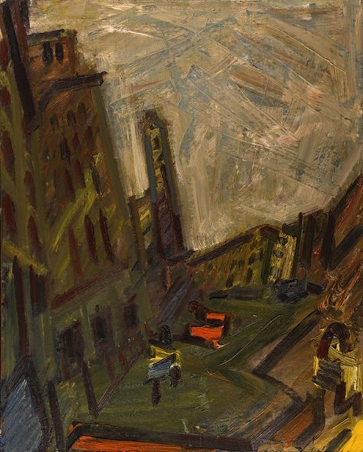 Mornington Crescent- First Light, 1989-90, oil on canvas, 134.9 x 112 cm.; 53 1/8 x 44 1/8 in. Copyright Frank Auerbach, Courtesy Marlborough Fine Art