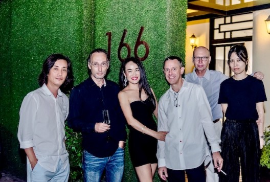 Shi Yong, Lorenz Helbling, Lingling and Andrew, Arthur Solway at opening of 166 Art Space