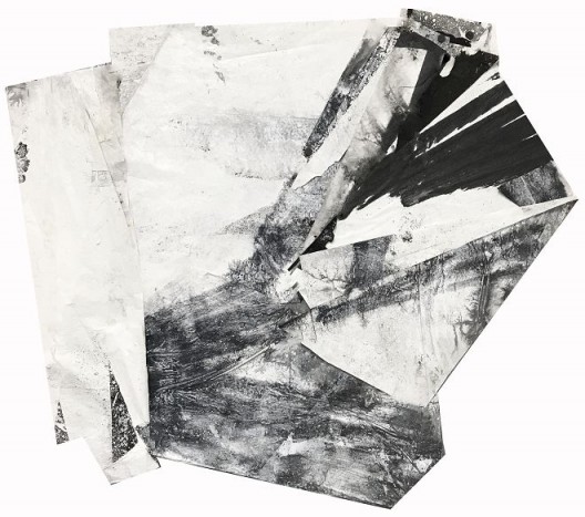 郑重宾，《移动的两极》，墨 丙烯 宣纸，190 x 175 cm，2018 Zheng Chongbin, Polarity Shift, Ink and acrylic on xuan paper, 190 x 175 cm, 2018