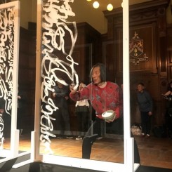 Wang Dongling performing at the Park Avenue Armory for the ADAA Art Show 2018 in New York
王冬龄纽约公园大道军械库2018美国艺术经销商协会艺术展表演现场