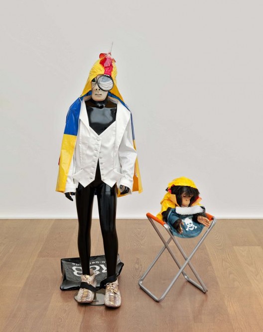 Isa Genzken Untitled 2012 Child mannequin, stuffed toy monkey, stool, mixed media 149 x 96 x 63 cm Child / Enfant 149 x 57 x 56 cm Singe / Monkey 72 x 38 x 35 cm Courtesy Galerie Buchholz, Cologne/Berlin/New York.