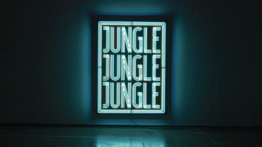 Doug Aitken, Jungle, 2016, Neon, wood, 96 x 72 inches (243.8 x 182.9 cm) 道格·阿提肯，《丛林》，2016，霓虹灯，木，243.8182.9 cm