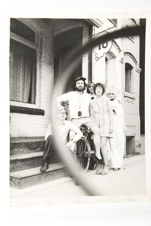 1968, Jorge, Felix, Granada Gazelle and Mimi Paige outside GI Headquarters