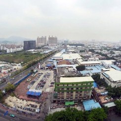 Aerial view from 19th floor at Guangdong Times Museum, 2018
时代美术馆周边社区鸟瞰图，摄于2018年