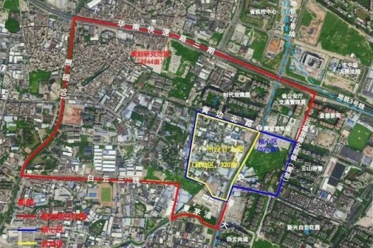 Diagram of the Design Capital of Guangzhou, from Baiyun Land Resources and Planning Bureau 广州设计之都项目规划设计范围示意图 图片来自白云区国规局发布