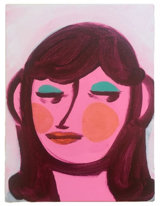 格蕾丝·韦弗，《一个女孩的肖像(2)》，布面丙烯，33 x 25.5 cm，2018 Grace Weaver, Portrait of A Girl (2), Acrylic on canvas, 33 x 25.5 cm, 2018 (Courtesy of artist and Koppe Astner & Soy Capitan)