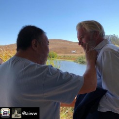 Ai Weiwei and Jens at Donum Sculpture Park, California, September 2018
