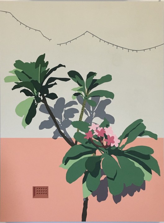 Frangipani 2018 acrylic on board 61 x 46 cm