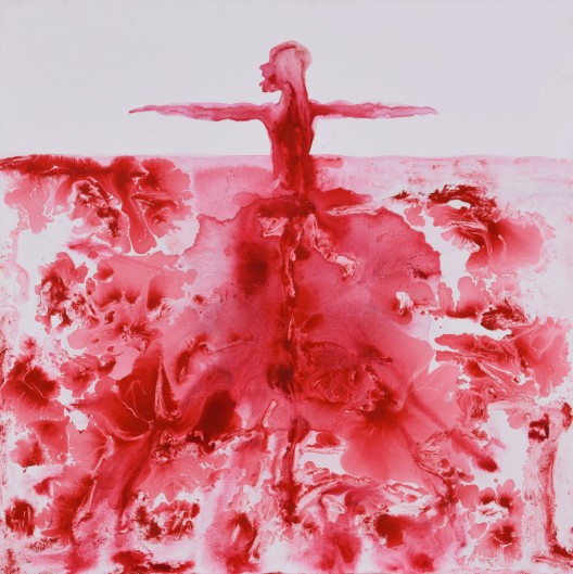 Barthélémy Toguo, I am Flying, Jack! - acrylic and watercolour on canvas - 100 x 100 cm - 2018 杰克,我在飞翔呢! - 布面水彩、丙烯 - 100 x 100 cm - 2018
