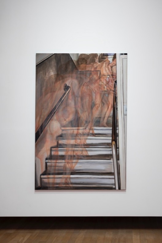Jana Euler,《上楼梯的裸体》,2014,布面油画,180 × 120厘米Jana Euler,