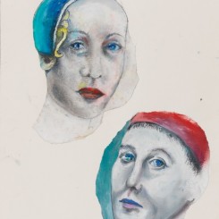 马歇尔·雷斯，《佛罗伦萨》，纸上拼贴和综合材料，51 × 36 cm，2010Martial Raysse,"Florence", collage and mixed media on paper , 51 × 36 cm, 2010