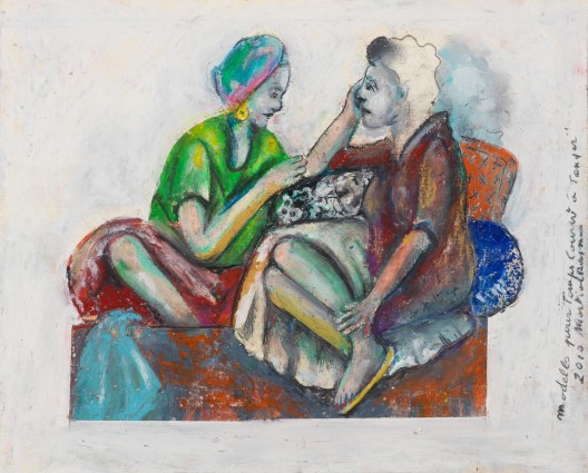 马歇尔·雷斯，《Temps Couvert à Tanger》中的模特， 纸上色粉，19 × 23 cm，2010Martial Raysse,"Modèles pour Temps Couvert à Tanger", pastel on paper, 19 × 23 cm, 2010