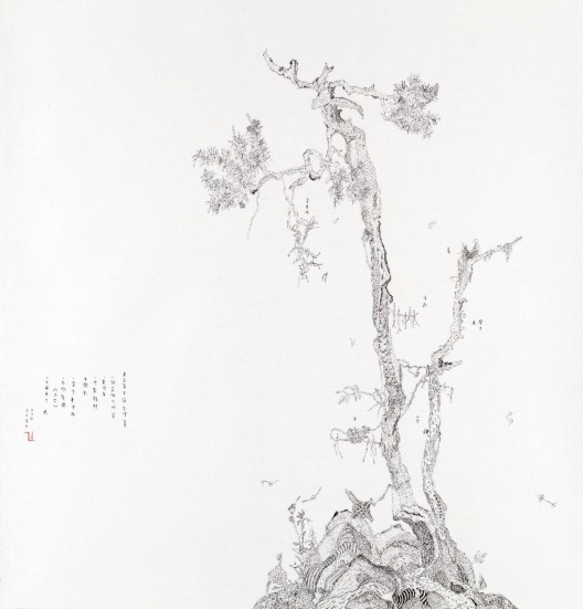 LIN Xue, Untitled (2018-6), 2018, ink on paper, 45 x 43 cm, 54 x 52 cm framed