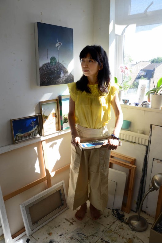 Rui Matsunaga in her studio in Yamaguchi, 2021